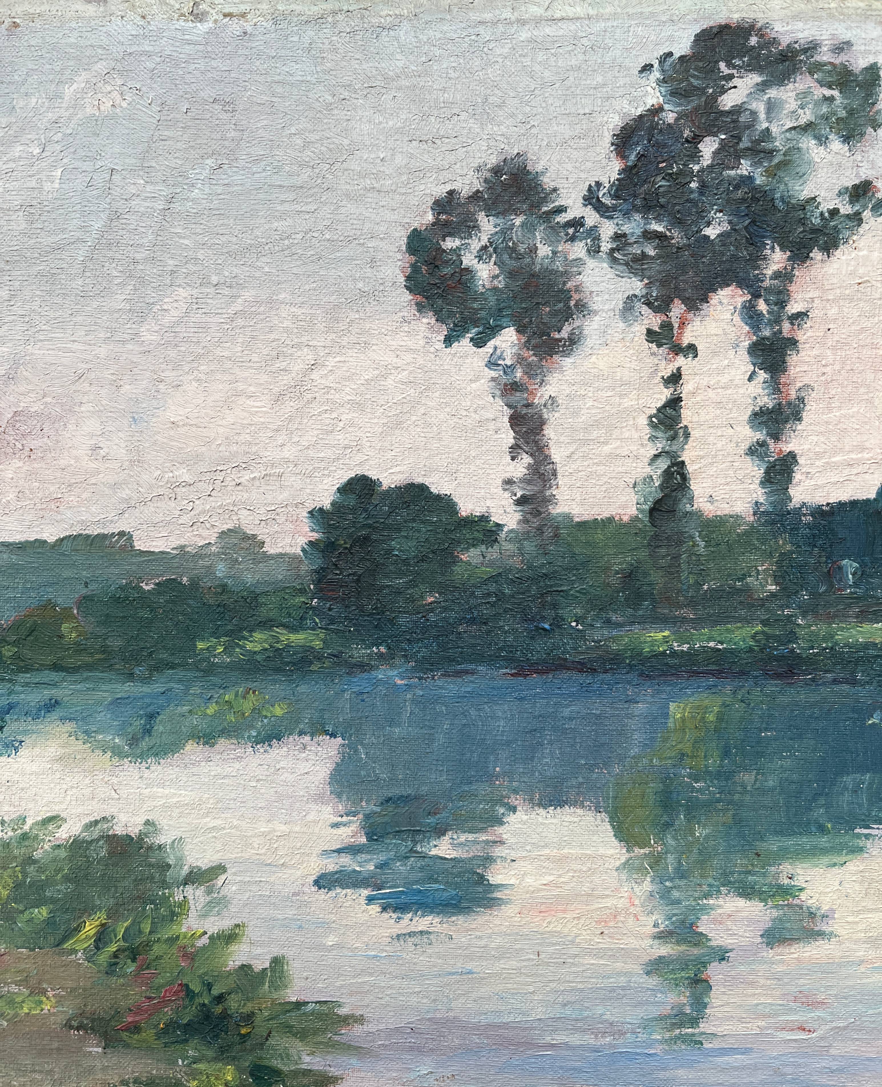 HSP painting “Banks of the Mayenne” in Saint-Jean (53) by Ludet-Duval