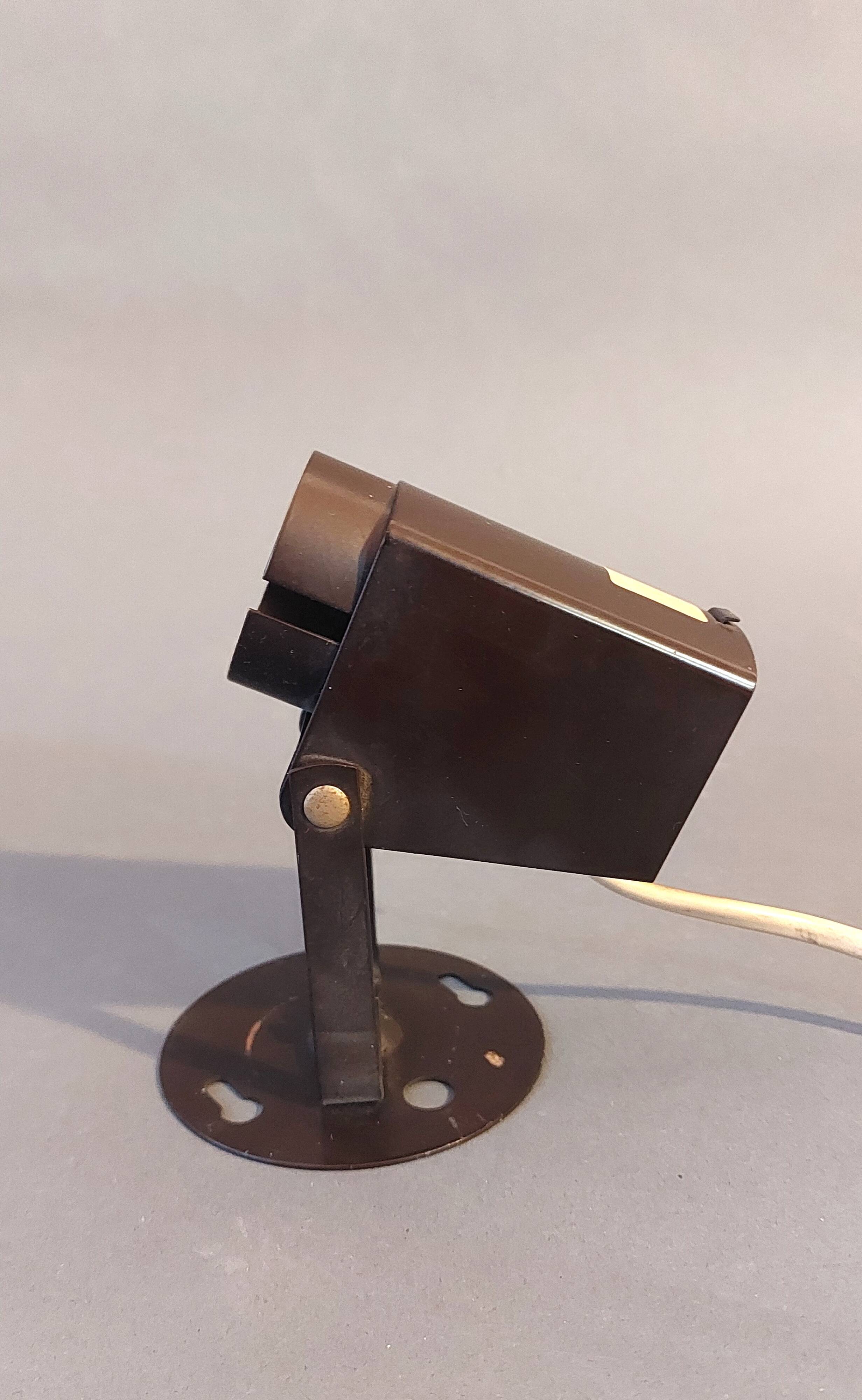 Lita 1950 wall lamp in vintage brown metal.