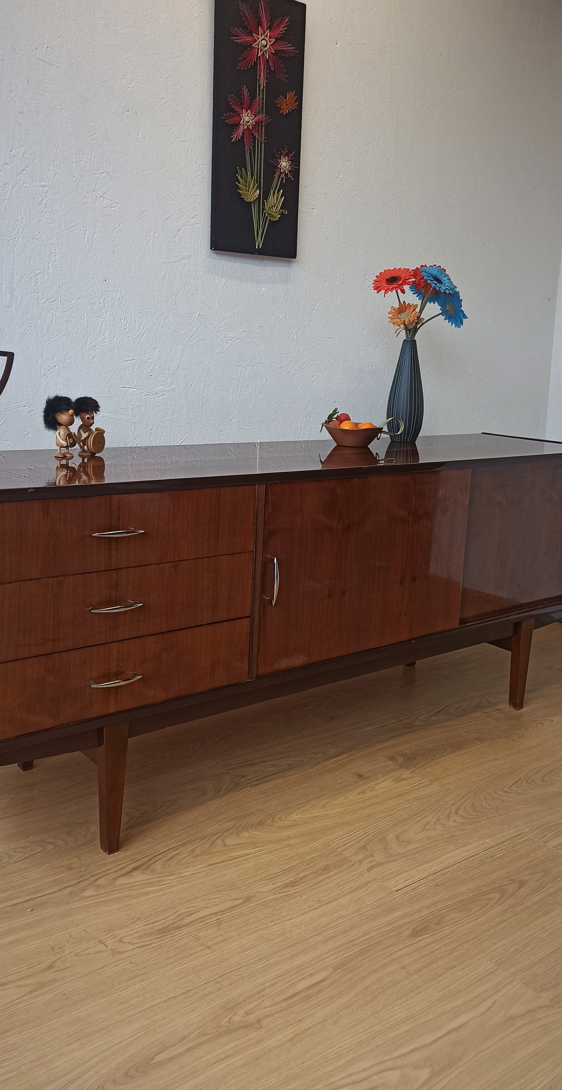 Modernist long sideboard of the 1970s