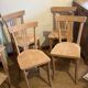 Set of 4 vintage bistro chairs in raw wood