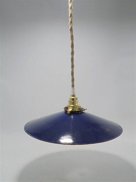 Suspension en tôle émaillée bleue