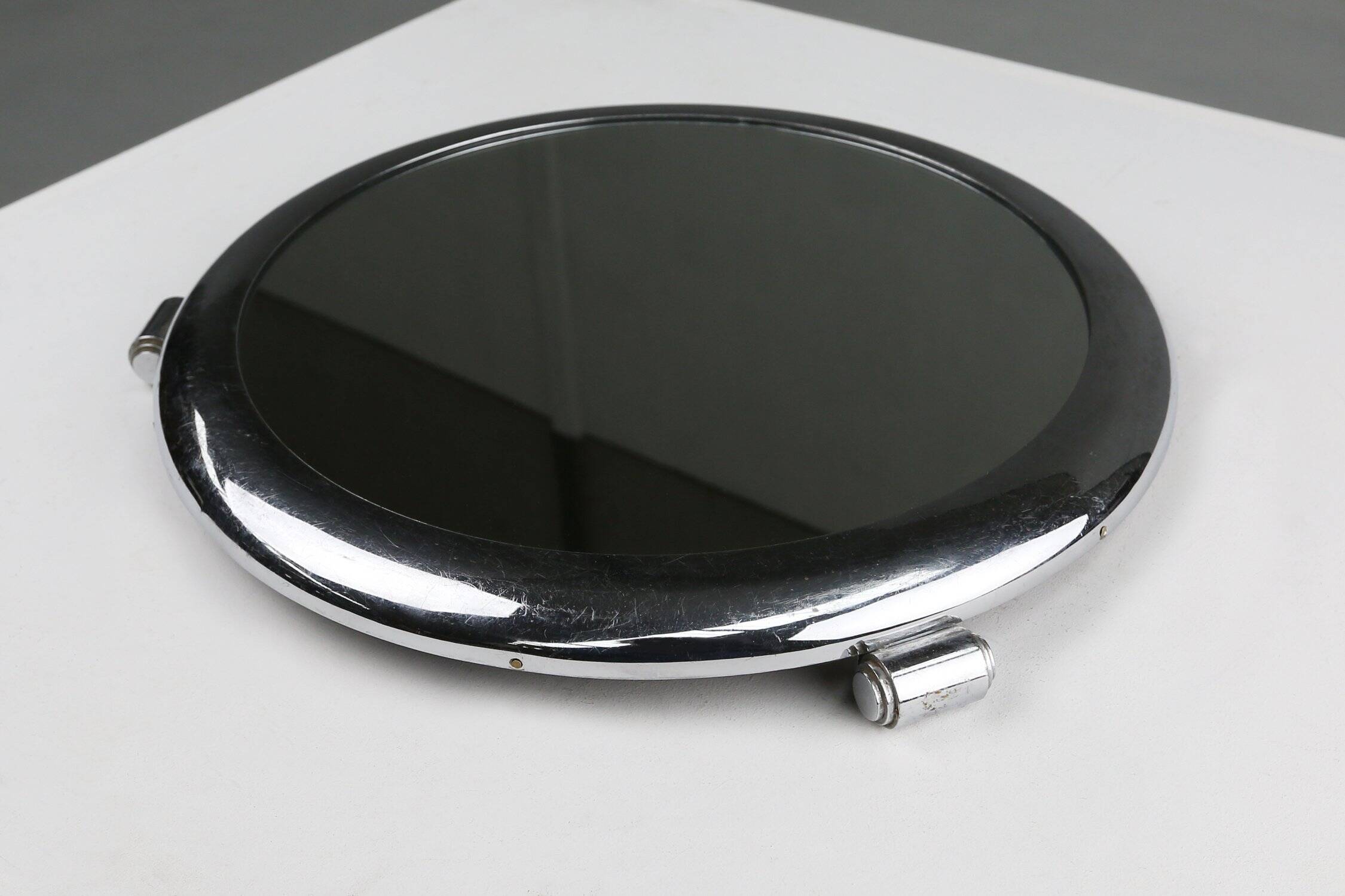 Chrome and mirror Art Deco Serving Tray, Belgium 1930s