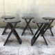 Set of 5 folding Suzy stools by Adrian Reed, black