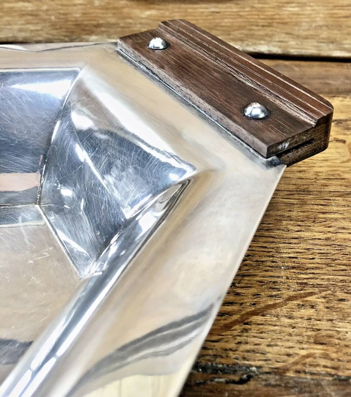 Bannette basket bread basket Art Deco silver metal Rosewood Christofle Alfenide