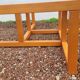 Modernist vintage square coffee table, in wood and old glass