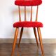 Vintage red furry chair