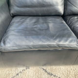 High-quality black leather Durlet sofa