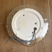 Ceiling light or wall light in moulded glass with diamond point - mid 20th century