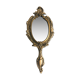 19th-style louis XV gilded bronze beveled hand mirror