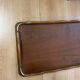 Grand rectangular serving platter in wood and brass from the 1960s