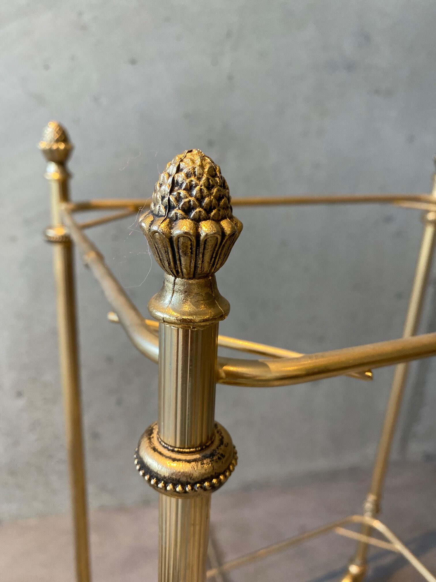 Gilded brass table and glass