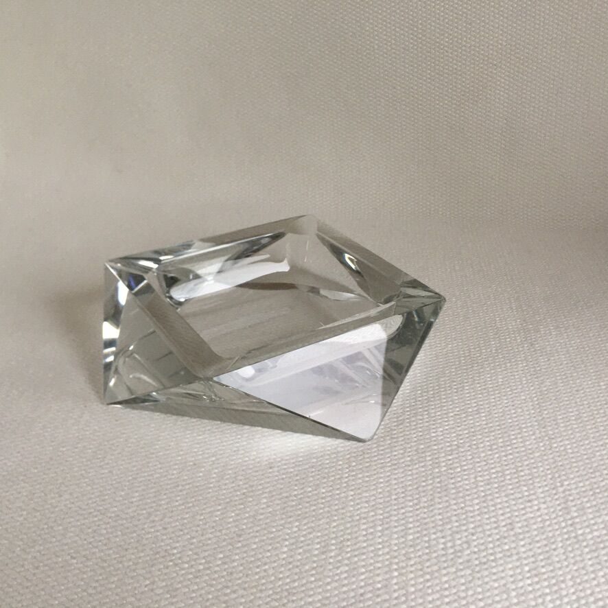 Art Deco glass ashtray in the shape of a prism