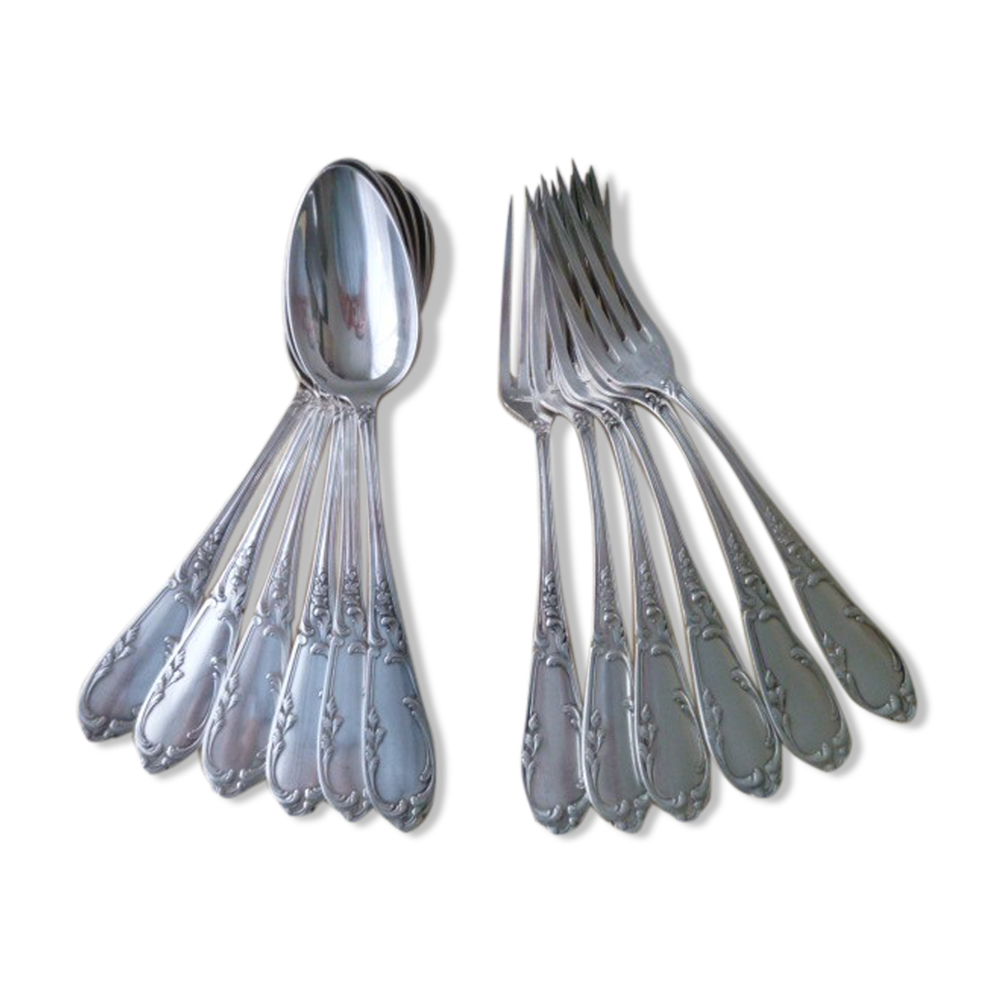 12 silver metal table covers SFAM Rocaille Model