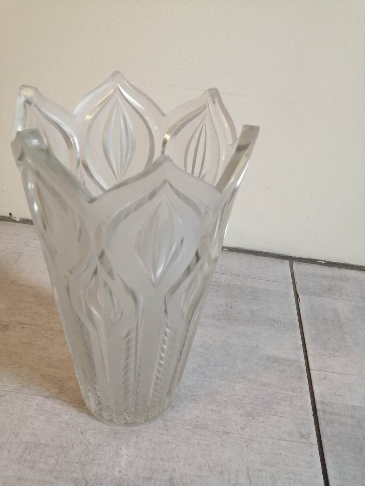 Pressed molded glass vasec 70s
