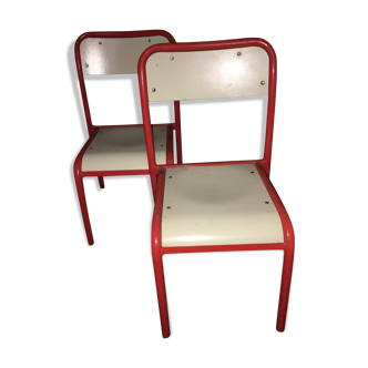 2 school chairs children 1980