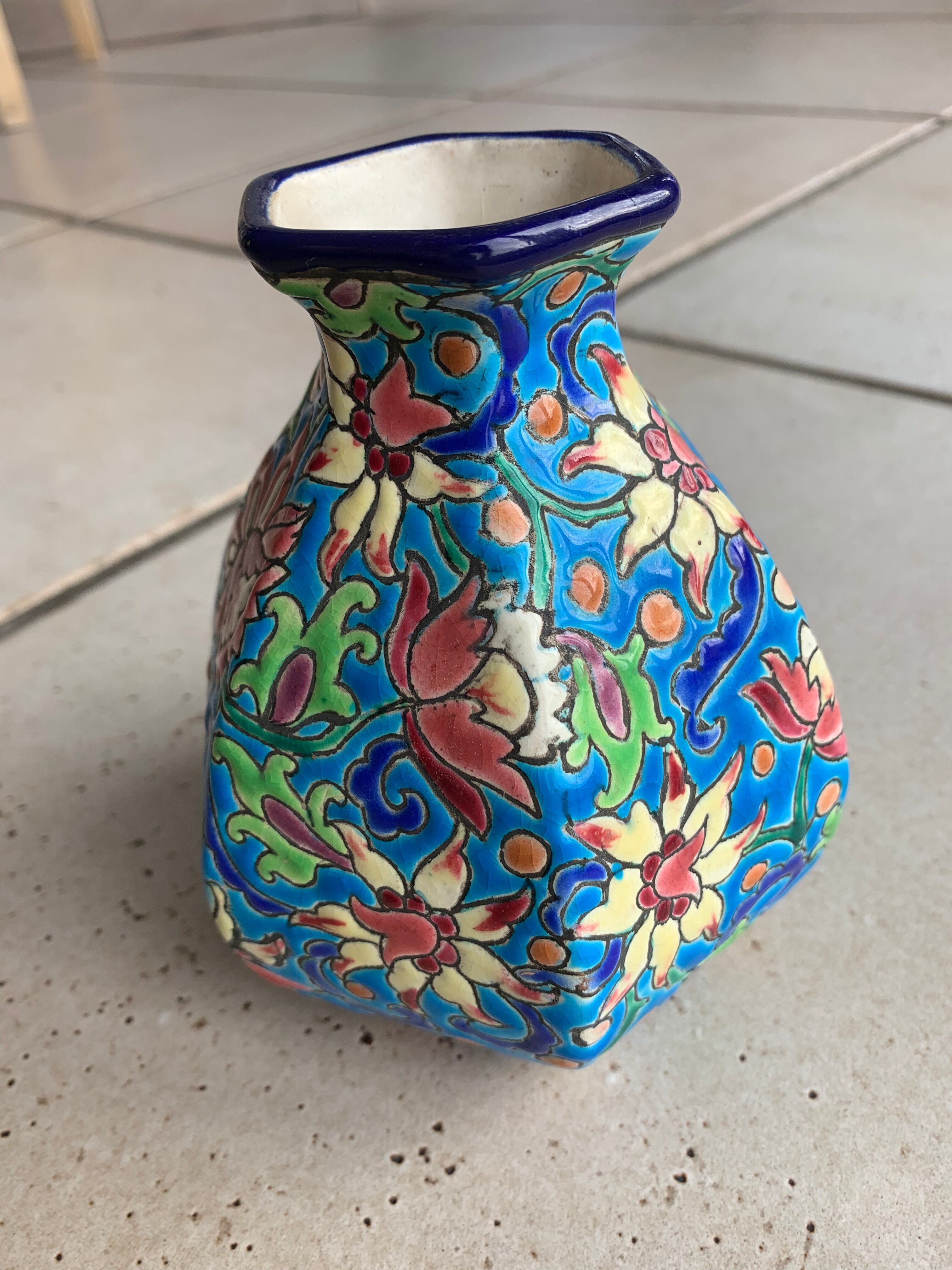 Longwy enamel vase