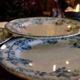 Assiettes terre de fer bleu