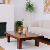 Brutalist coffee table in solid oak