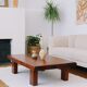 Brutalist coffee table in solid oak