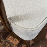 Pair of white cream boucle cocktail chairs, 1950s