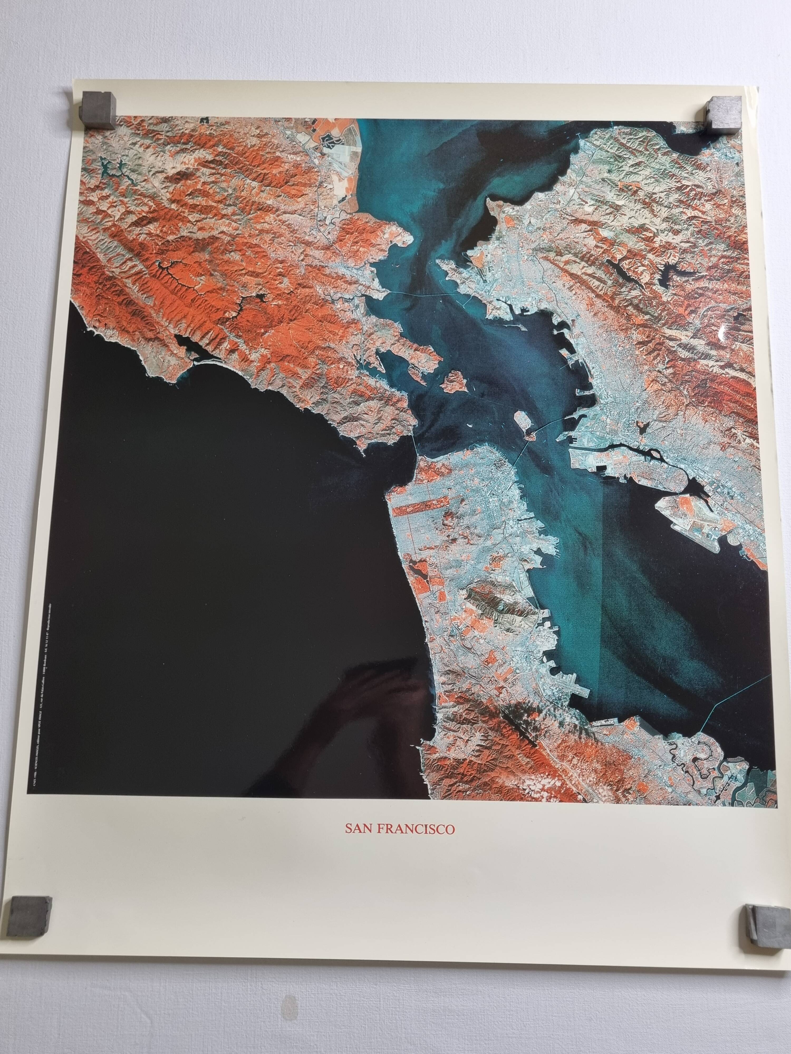 San Francisco Satellite Photographic Poster, CNES 1986, 50 x 60 cm, Publisher Spot Image