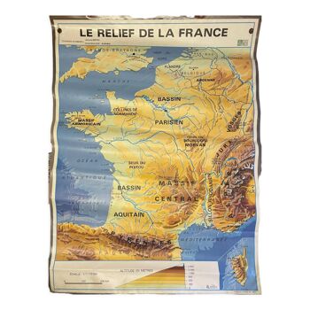 School poster Reliefs of the France