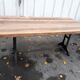 Table design industriel avec superbe piétement en fonte estampillé Singer