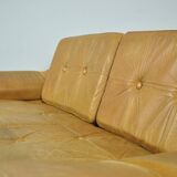 Danish vintage leather 2-seater sofa by svend skipper, 1970s