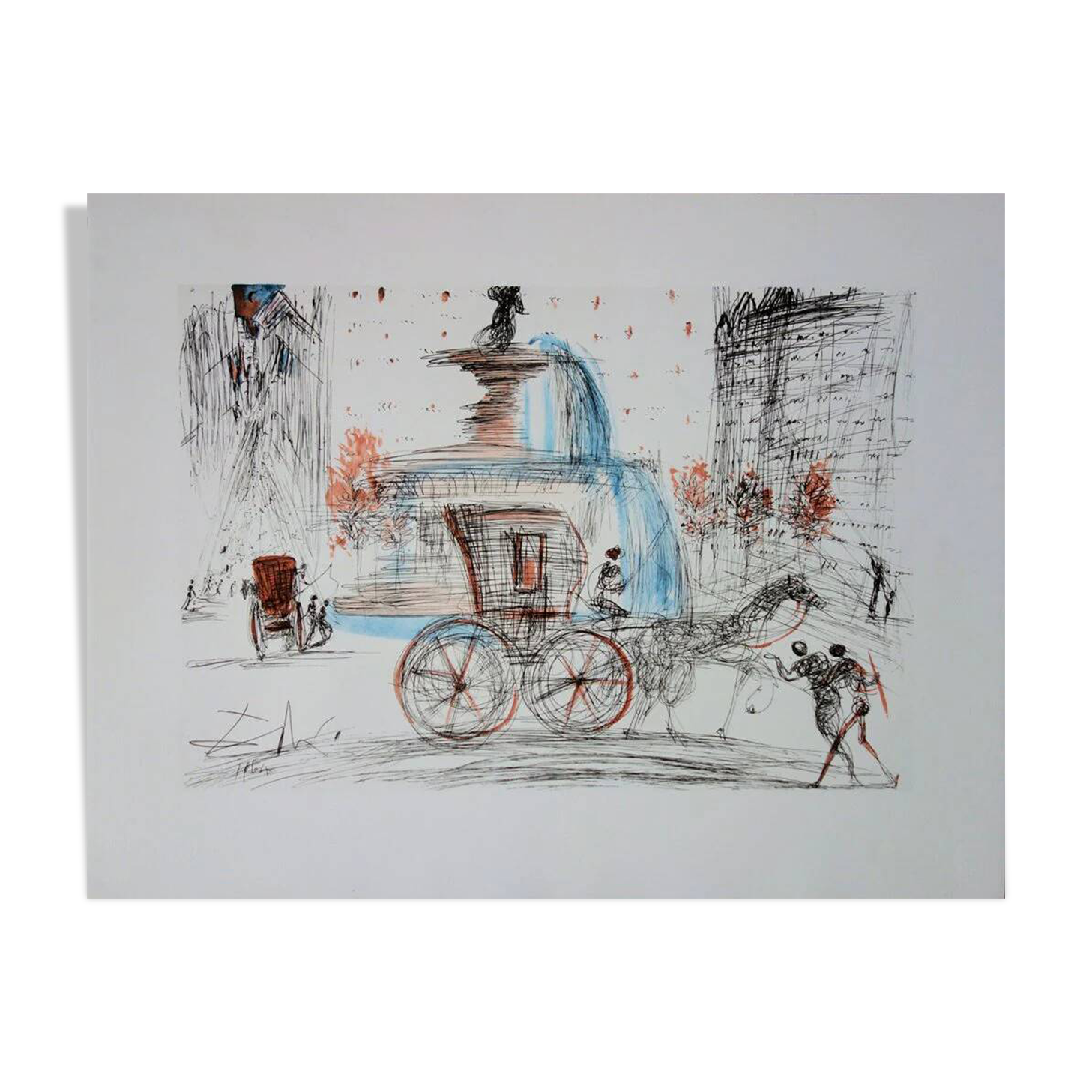 Salvador Dali: New York City, Plaza - Signed Lithograph