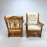 Bamboo armchairs lounge chairs