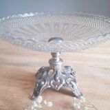 Glass cup with metal base