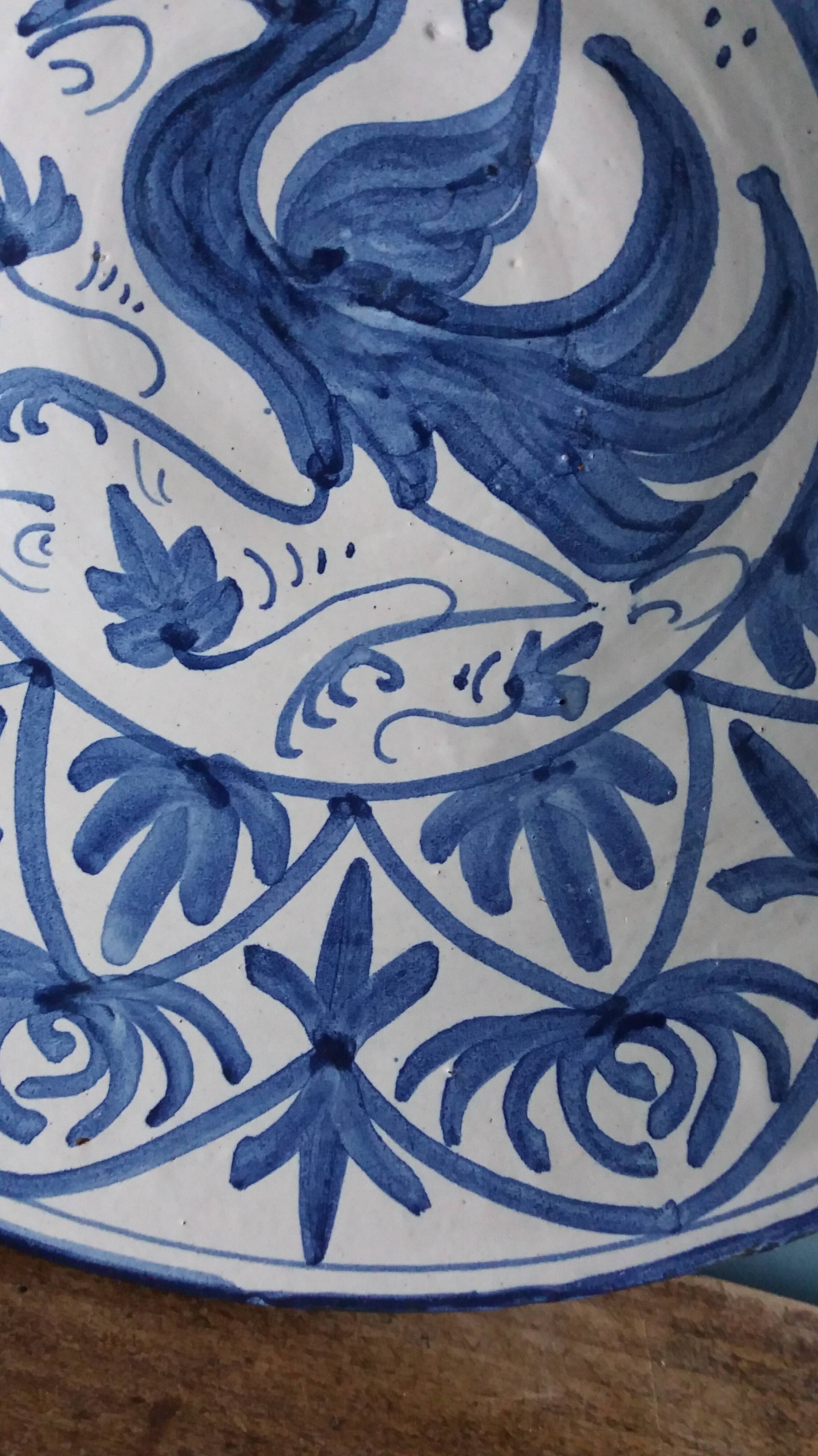 Decorative plate signed Punter, earthenware from Teruel, Spain.