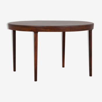 Danish round extension rosewood dining table with 2 additional leaves, 1960s