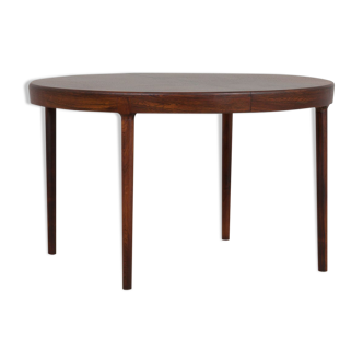 Danish round extension rosewood dining table with 2 additional leaves, 1960s
