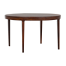 Danish round extension rosewood dining table with 2 additional leaves, 1960s