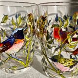 Set of 4 bird-patterned water glasses