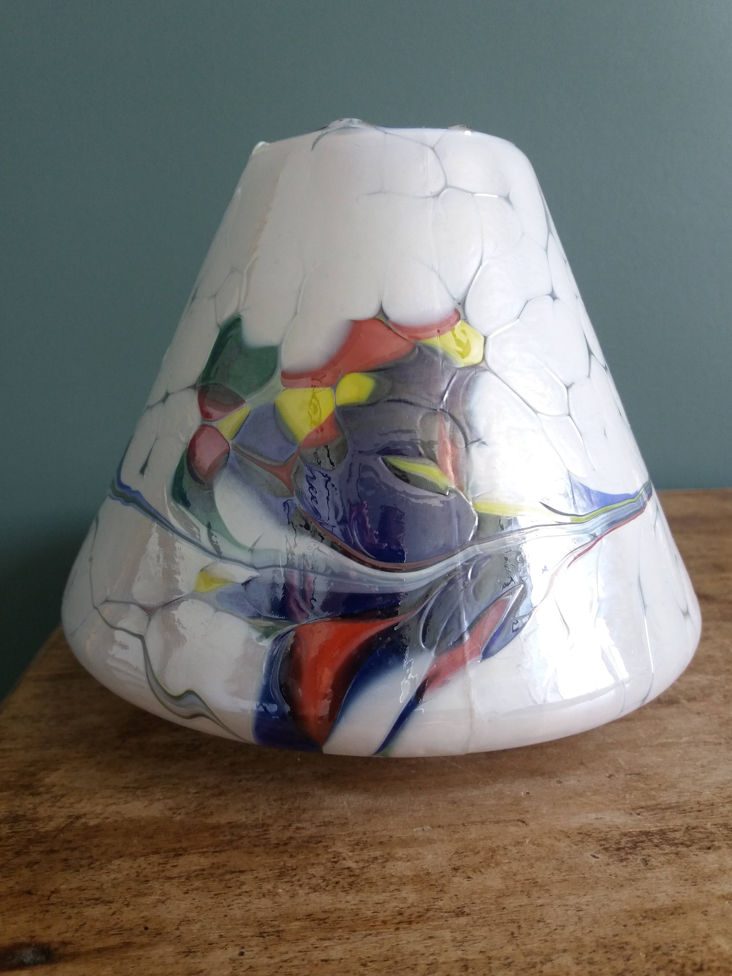 Colored glass lampshade
