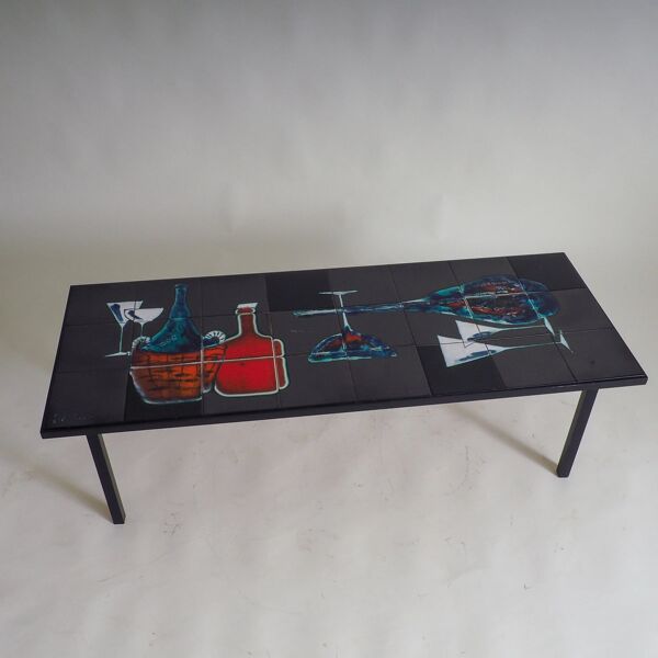 Table basse carrelée de style mid-century modern par Antonio Denisco