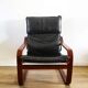 Poang armchair by Noboru Nakamura in black leather