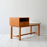Vintage Scandinavian Gossip Chair with Drawer