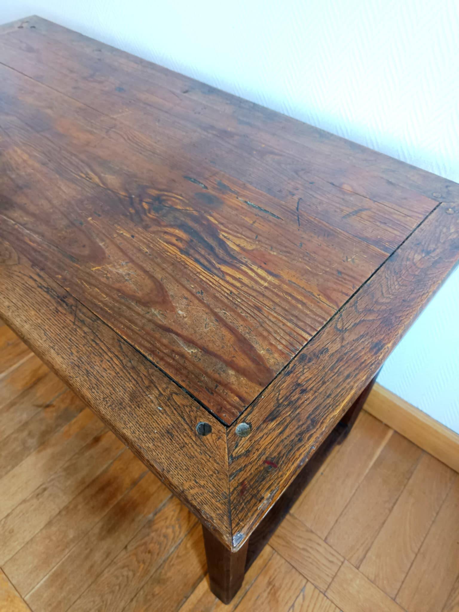 Farmhouse table or desk stamped circa 1920