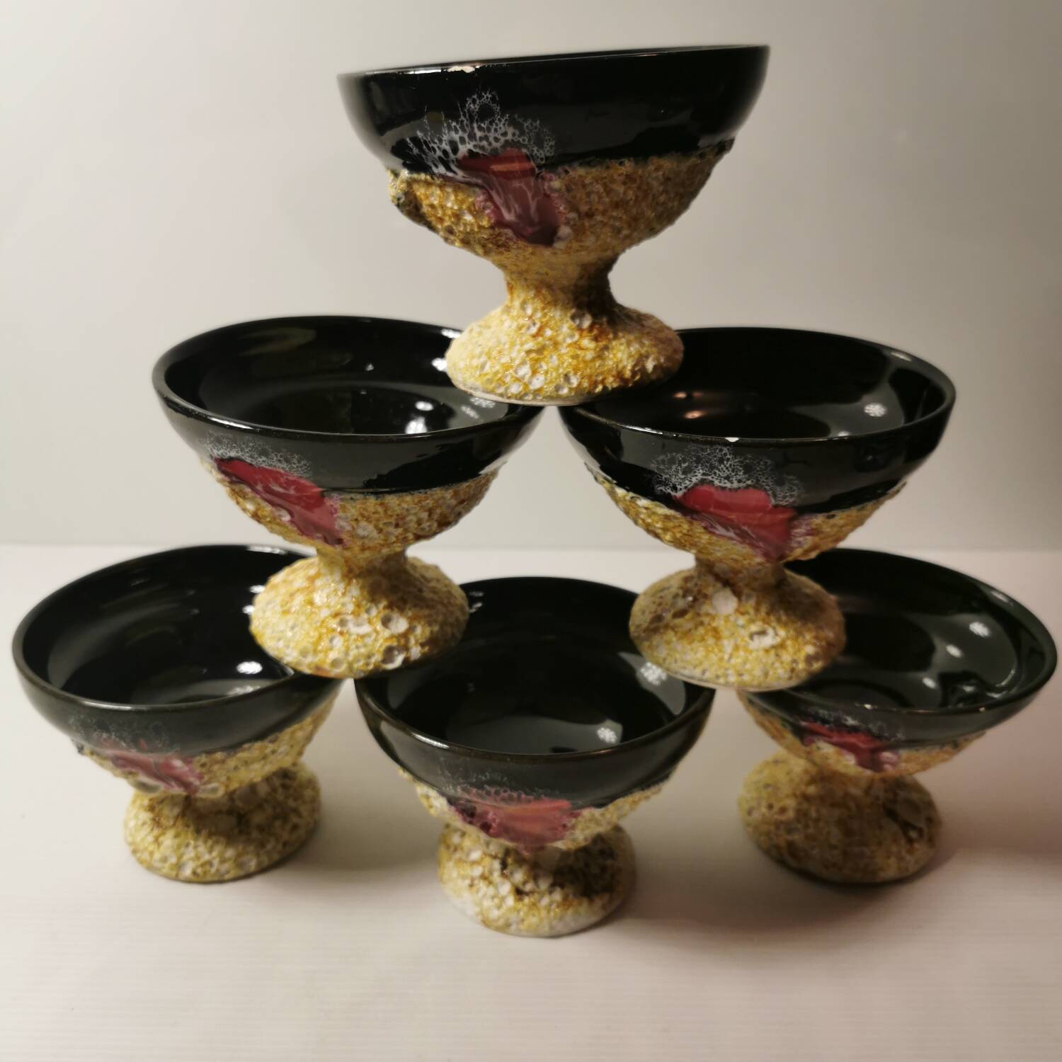 Fruit Salad, Punch or Sangria Service in Vallauris Fat Lava/Lave ceramic