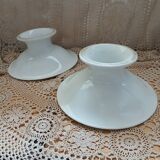 2 white porcelain fruit bowls