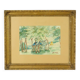 Aquarelle encadrée José Wolff, de style Baroque, 1924