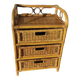 Rattan chest of drawers, bedside table with 3 drawers