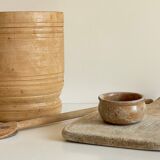 Turned wooden pots and beaters for the kitchen