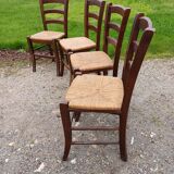 4 Old Straw Chairs