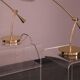 Set of 2 desk or table lamps in brass by Massive Belgium 1980's