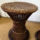 Stools "tam tam" in rattan / wicker