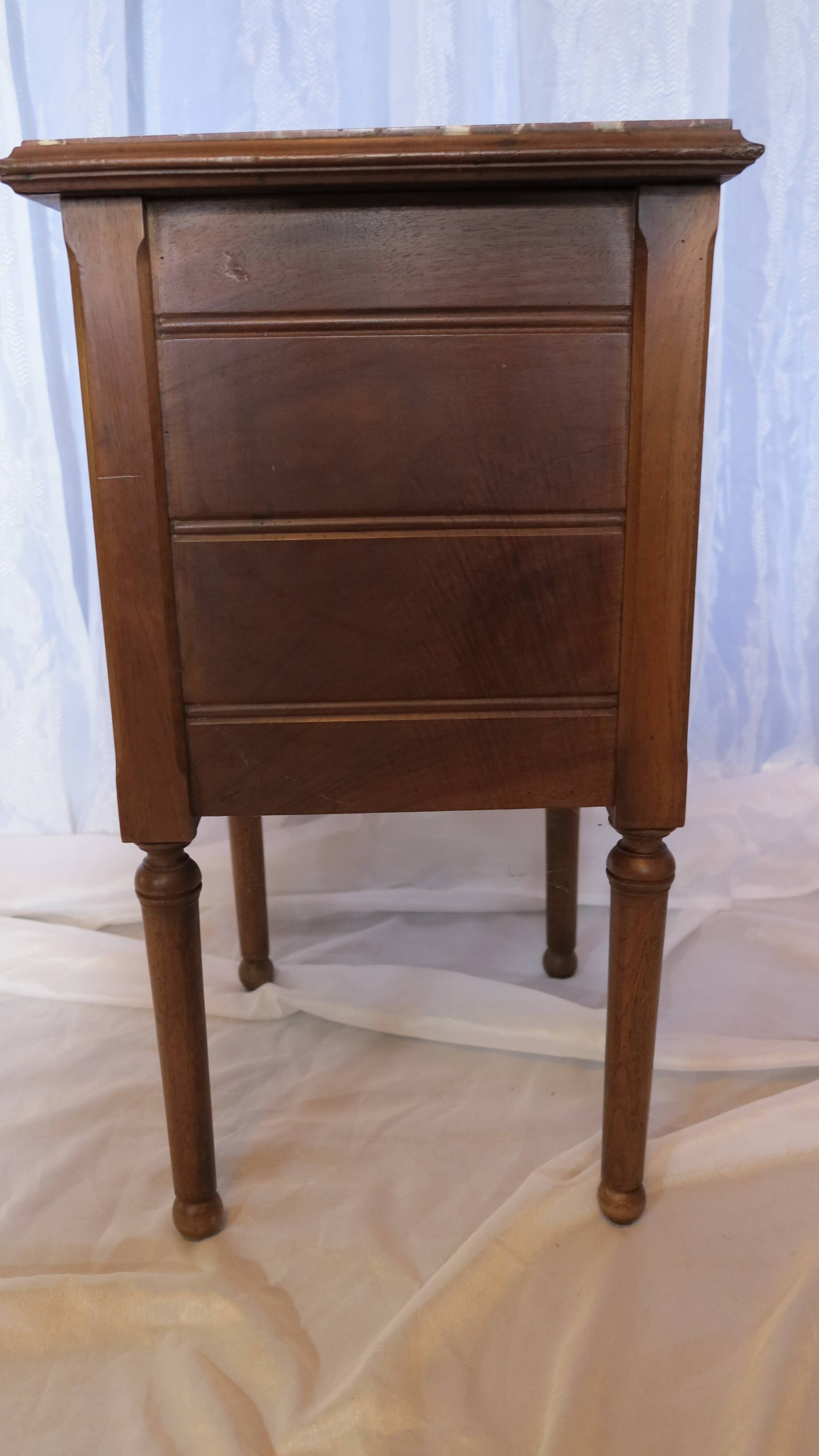 Nightstand walnut with marble top